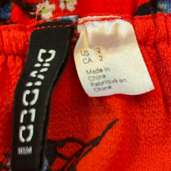 Red & Blue Floral Blouse Size 2 - Picture 4 of 4